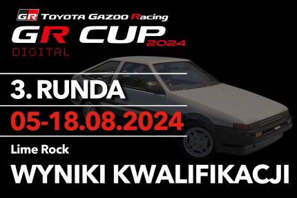 Wyniki kwalifikacji - 3. runda TOYOTA GR CUP DIGITAL - Toyota AE86 - Lime Rock